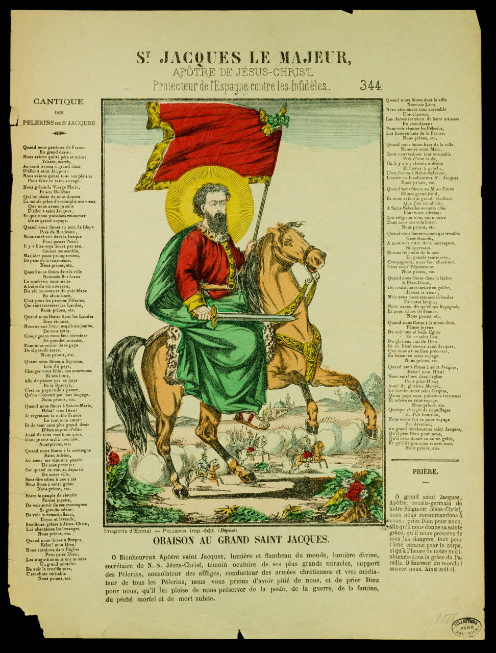 estampe ST JACQUES LE MAJEUR,  APÔTRE DE JESUS-CHRIST,  Protecteur de l'Espagne contre les Infidèles. 1950.39.177 Photo