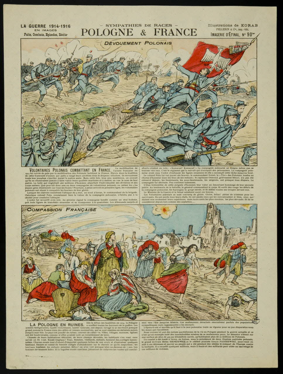 estampe SYMPATHIES DE RACES  POLOGNE & FRANCE 1950.39.1774 Photo