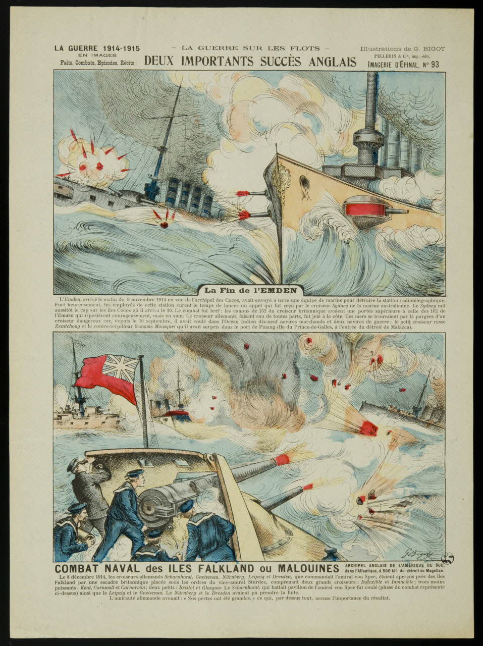 estampe LA GUERRE SUR LES FLOTS  DEUX IMPORTANTS SUCCES ANGLAIS 1950.39.1780 Photo