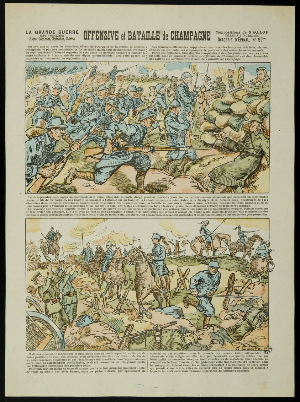 estampe OFFENSIVE et BATAILLE de CHAMPAGNE 1950.39.1788 Photo