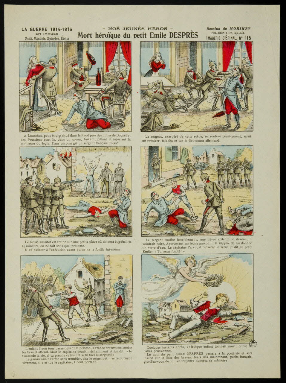 estampe NOS JEUNES HEROS  Mort héroïque du petit Emile DESPRES 1950.39.1800 Photo