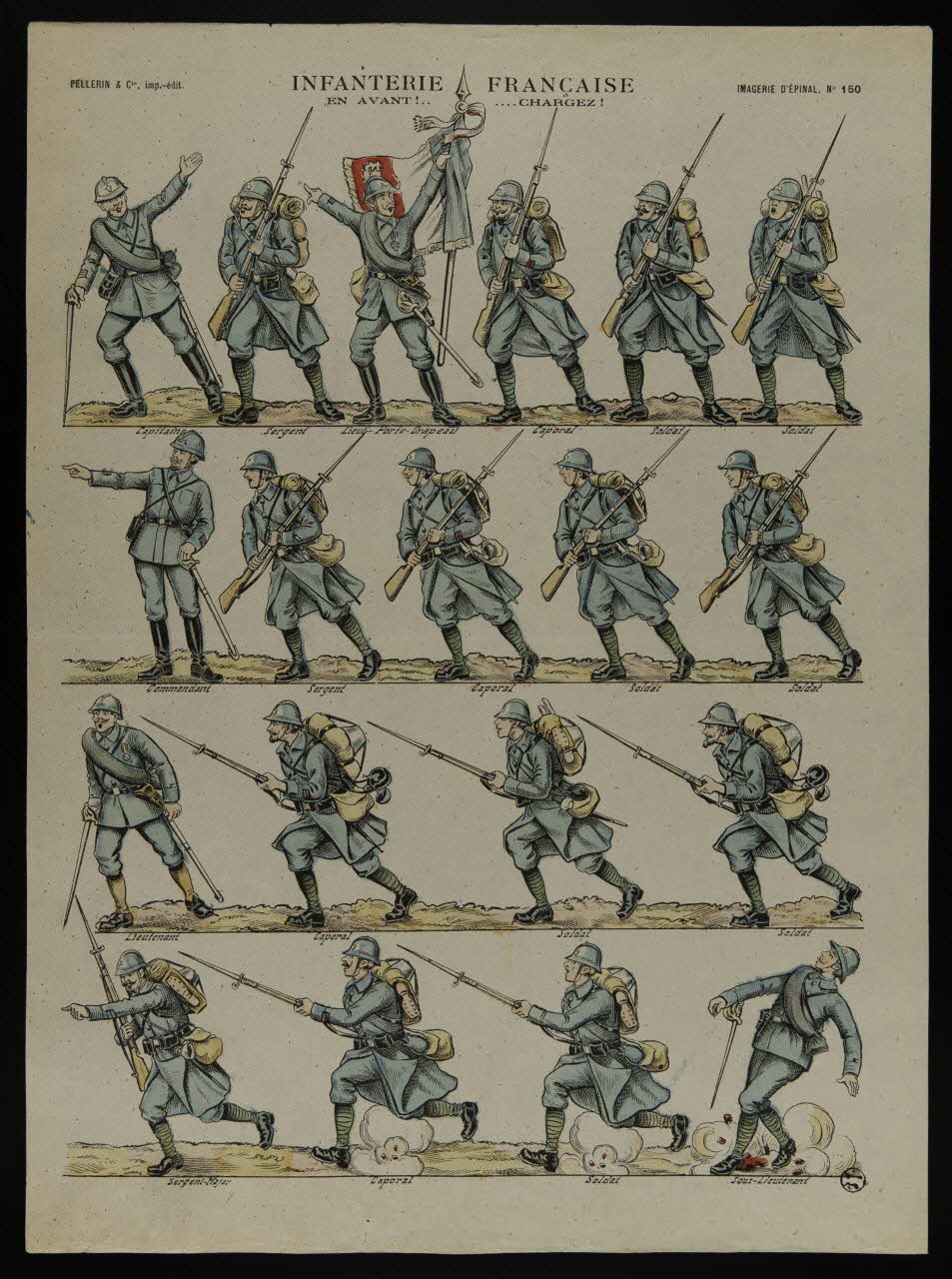 estampe INFANTERIE FRANCAISE  EN AVANT !..  ....CHARGEZ ! 1950.39.1811 Photo