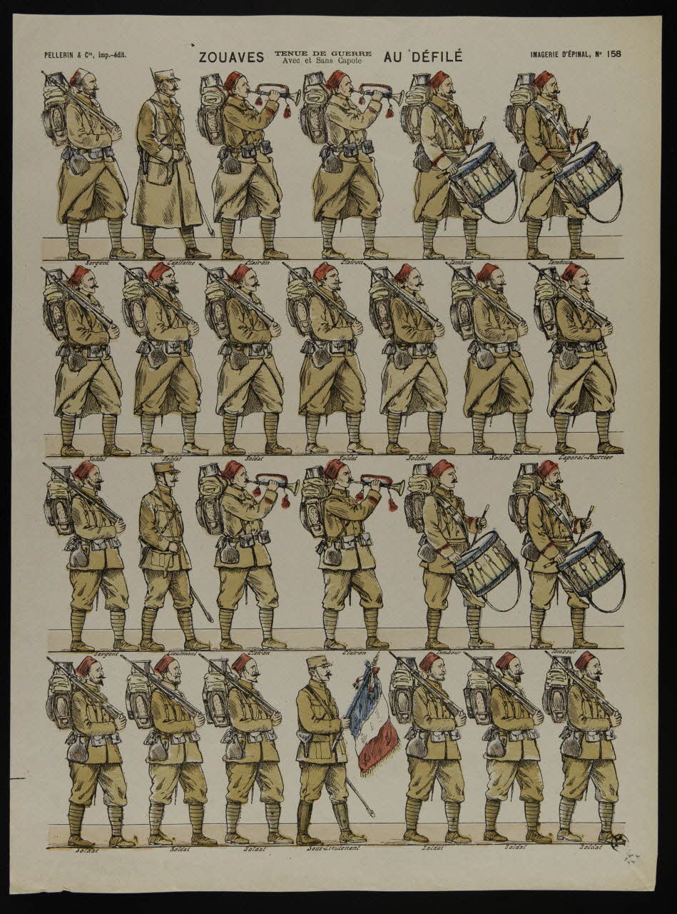 estampe ZOUAVES  AU DEFILE 1950.39.1819 Photo