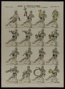 estampe MUSIQUE  D'INFANTERIE ALLEMANDE  PAS DE PARADE - TENUE DE CAMPAGNE 1950.39.1854 Photo