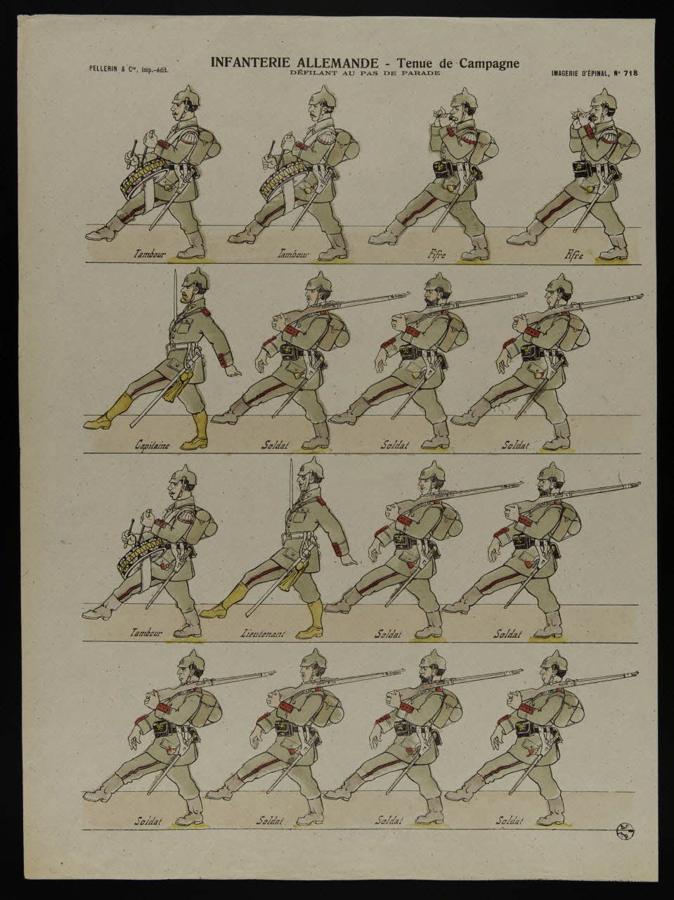 estampe INFANTERIE ALLEMANDE - Tenue de Campagne  DEFILANT AU PAS DE PARADE 1950.39.1855 Photo