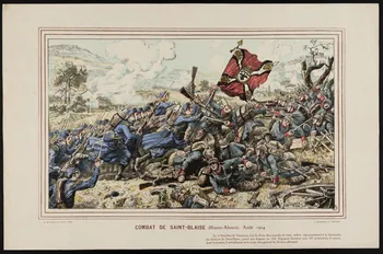 Besnier Fernand Auguste ; Schneider estampe COMBAT DE SAINT-BLAISE (Haute-Alsace), Août 1914 Paris 1914 1950.39.1867 Photo