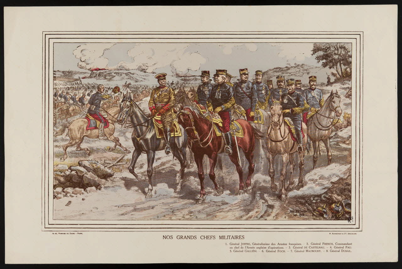 Besnier Fernand Auguste ; Schneider estampe NOS GRANDS CHEFS MILITAIRES Paris 1914 1950.39.1870 Photo
