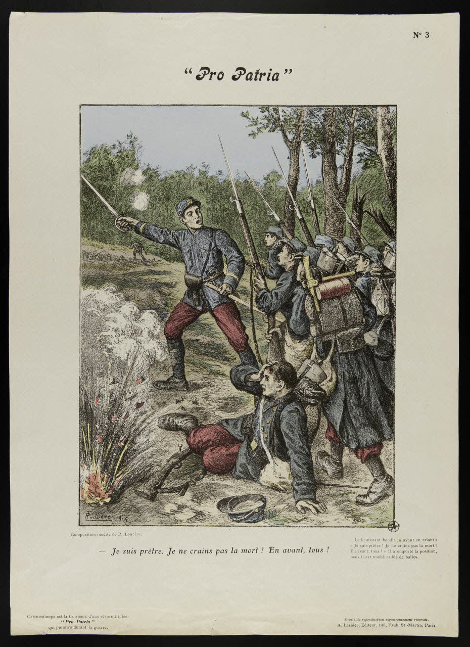 estampe - Je suis prêtre. Je ne crains pas la mort ! En avant, tous ! 1950.39.1924 Photo