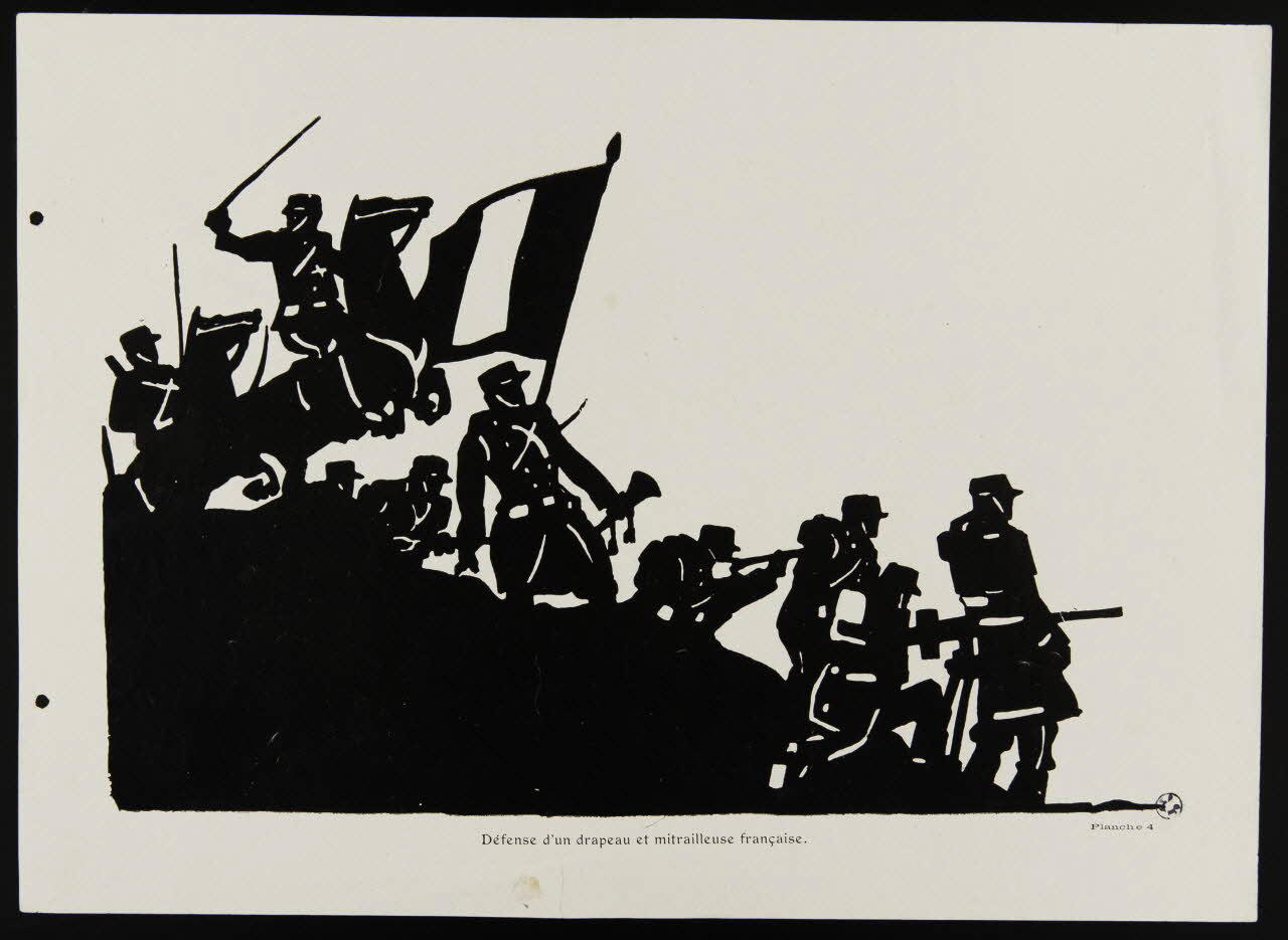 estampe Défense d'un drapeau et mitrailleuse française. 1950.39.1929 Photo