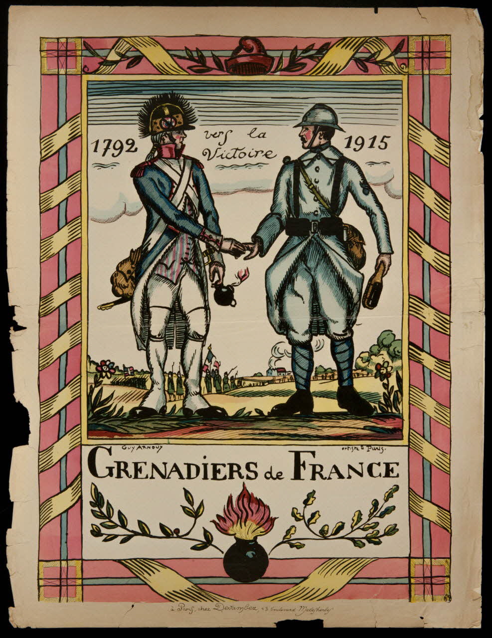 estampe GRENADIERS de FRANCE 1950.39.1976 Photo