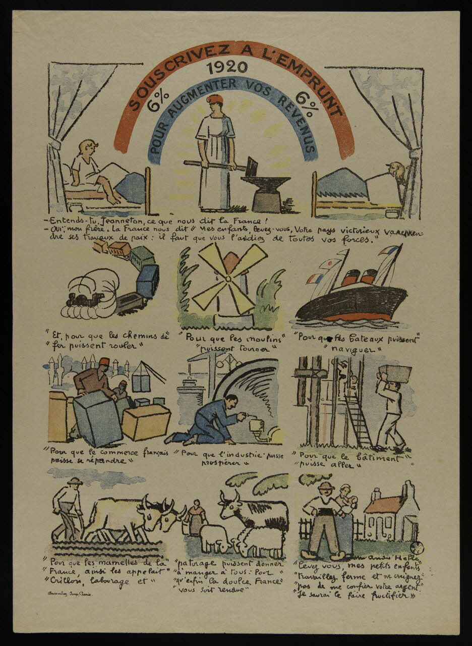 Edouard Devambez estampe SOUSCRIVEZ A L'EMPRUNT  6% 1920 6%  POUR AUGMENTER VOS REVENUS Paris 1920 1950.39.2025 Photo
