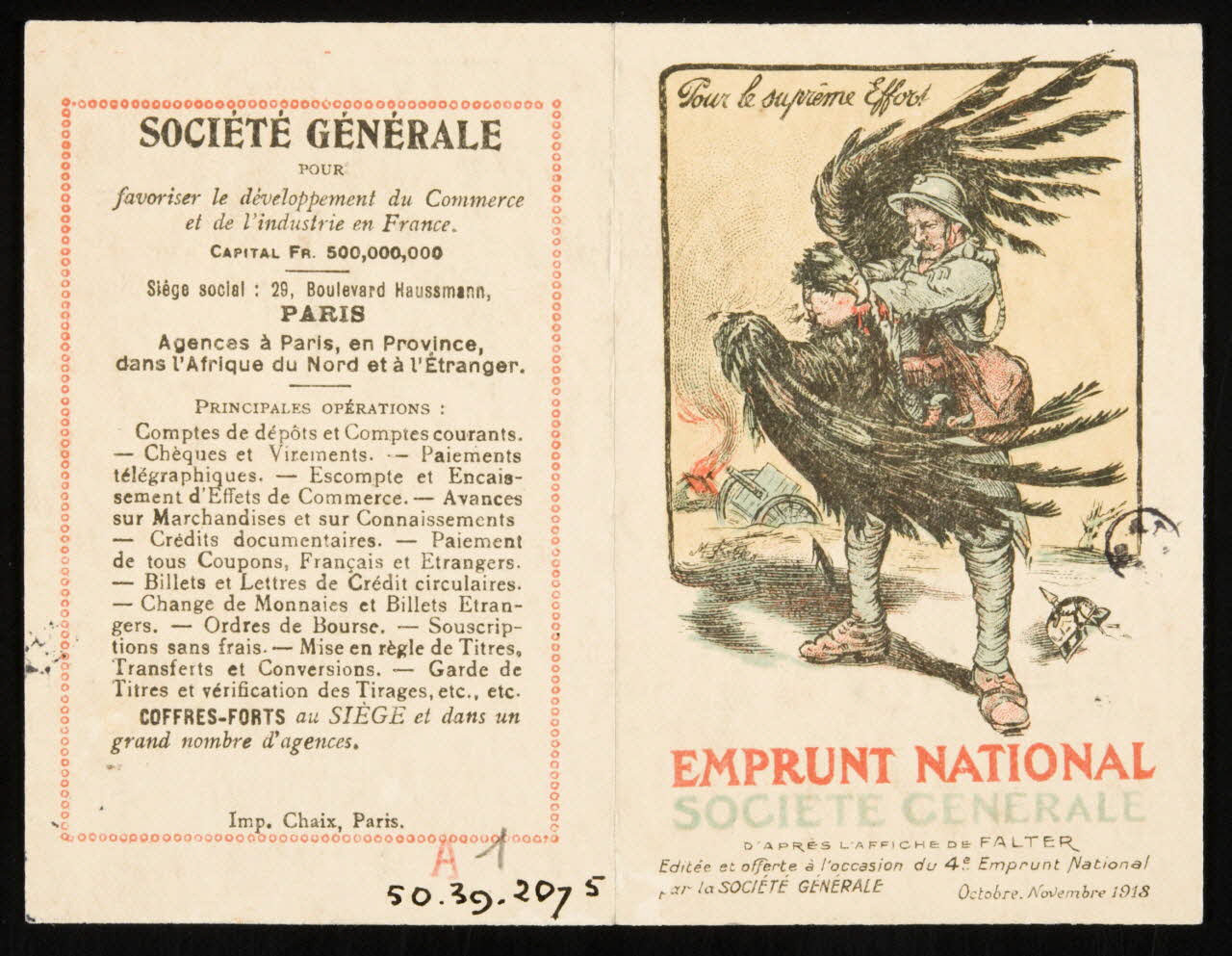 estampe Pour le suprême Effort  EMPRUNT NATIONAL  SOCIETE GENERALE 1950.39.2075 Photo