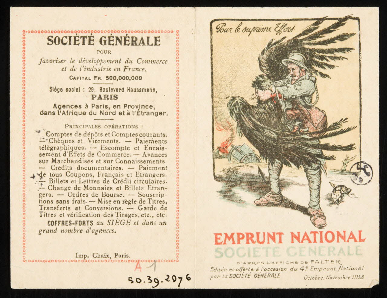 estampe Pour le suprême Effort  EMPRUNT NATIONAL  SOCIETE GENERALE 1950.39.2076 Photo