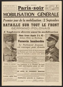 Paris-soir  MOBILISATION GENERALE 1950.39.2078 Photo