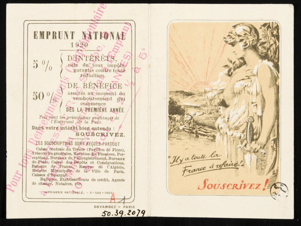 estampe "Il y a toute la  France à refaire !"  SOUSCRIVEZ ! 1950.39.2079 Photo