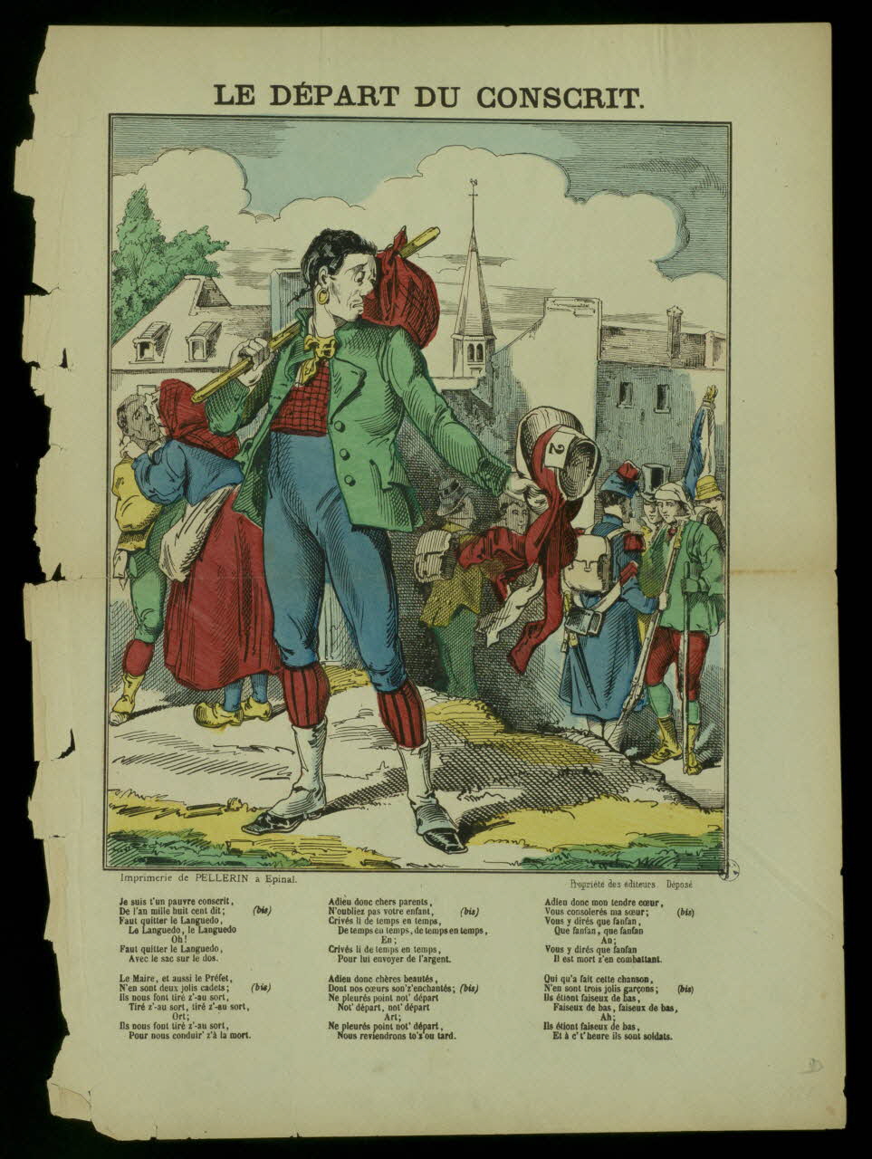 Pellerin estampe LE DEPART DU CONSCRIT. Lorraine, France 1871 1950.39.2091 Photo