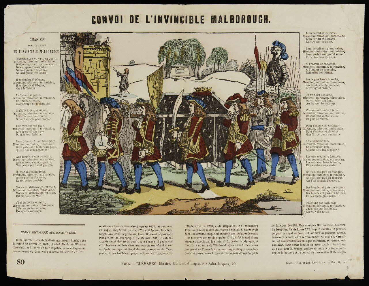 François Lacour ; Charles-Eugène Glémarec estampe CONVOI DE L'INVINCIBLE MALBOROUGH. Paris 1858-1860 1950.39.2188 Photo