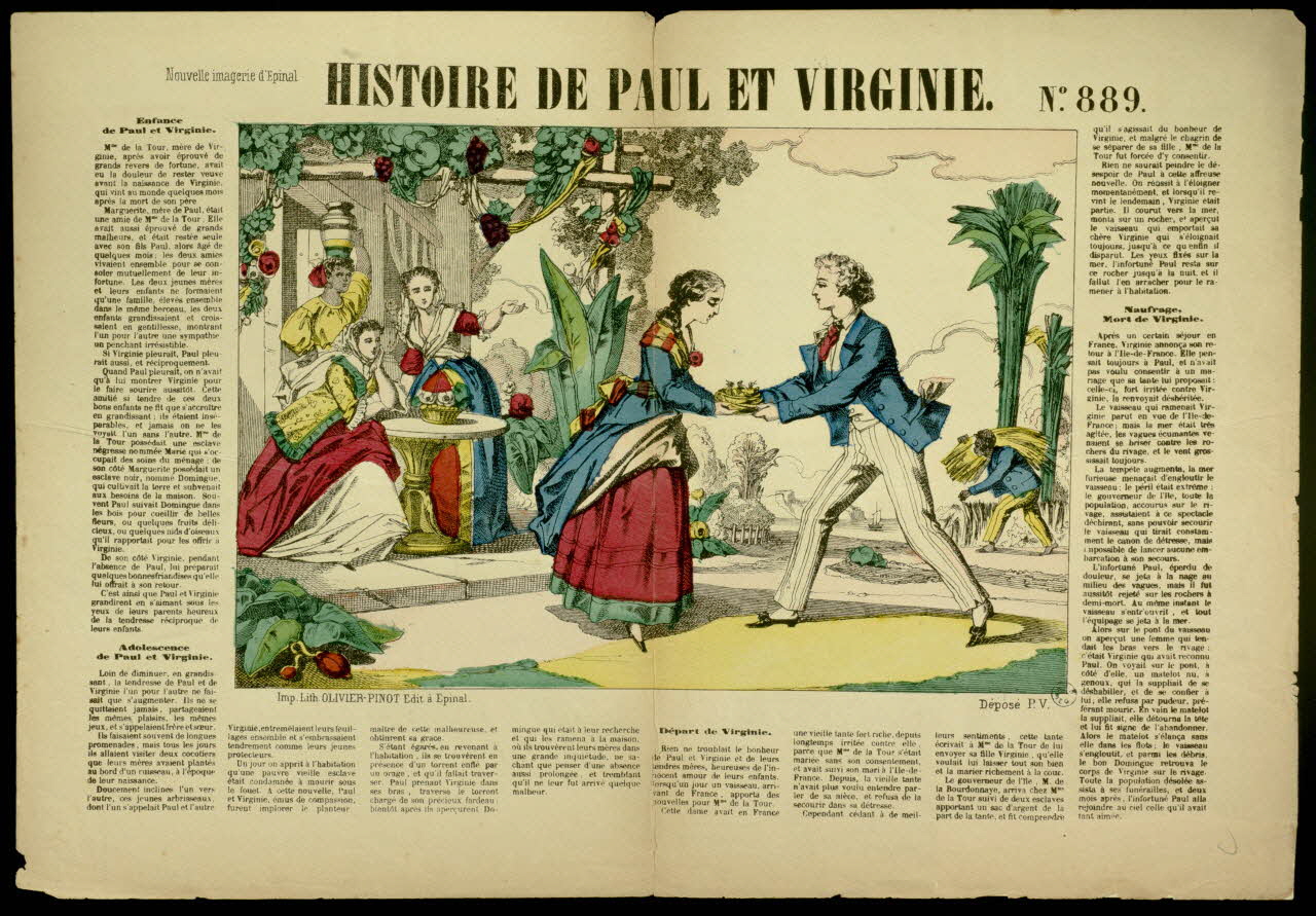 Olivier-Pinot estampe HISTOIRE DE PAUL ET VIRGINIE. Lorraine, France 1875-1888 1950.39.2262 Photo