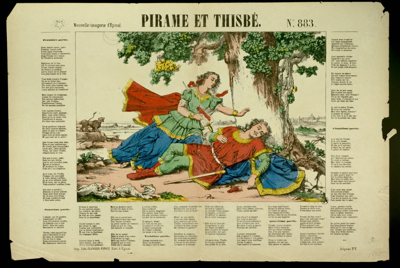 Olivier-Pinot estampe PIRAME ET THISBE. Lorraine, France 1875-1888 1950.39.2368 Photo