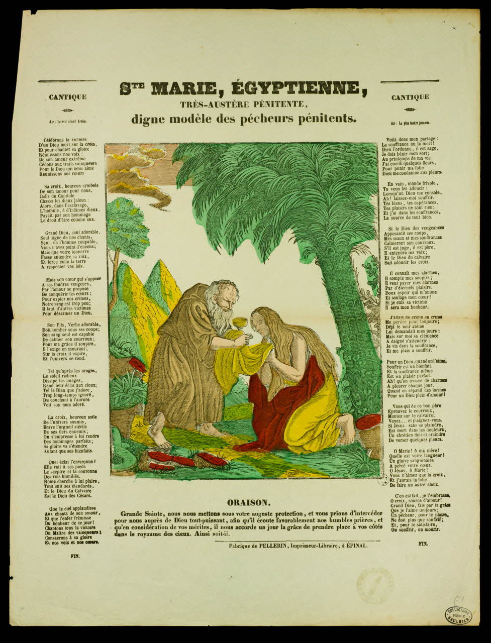 estampe STE MARIE, EGYPTIENNE,  TRES-AUSTERE PENITENTE,  digne modèle des pécheurs pénitents. 1950.39.238 Photo
