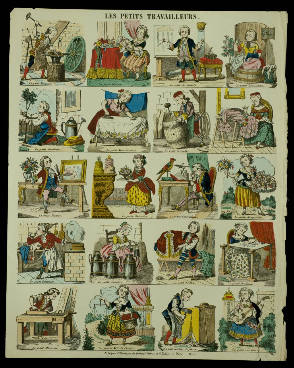 Gangel et Didion estampe LES PETITS TRAVAILLEURS. Lorraine, France 1858-1868 1950.39.2410 Photo