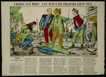 Pellerin estampe CREDIT EST MORT, LES MAUVAIS PAYEURS L'ONT TUE. Lorraine, France 1870-1880 1950.39.2435 Photo