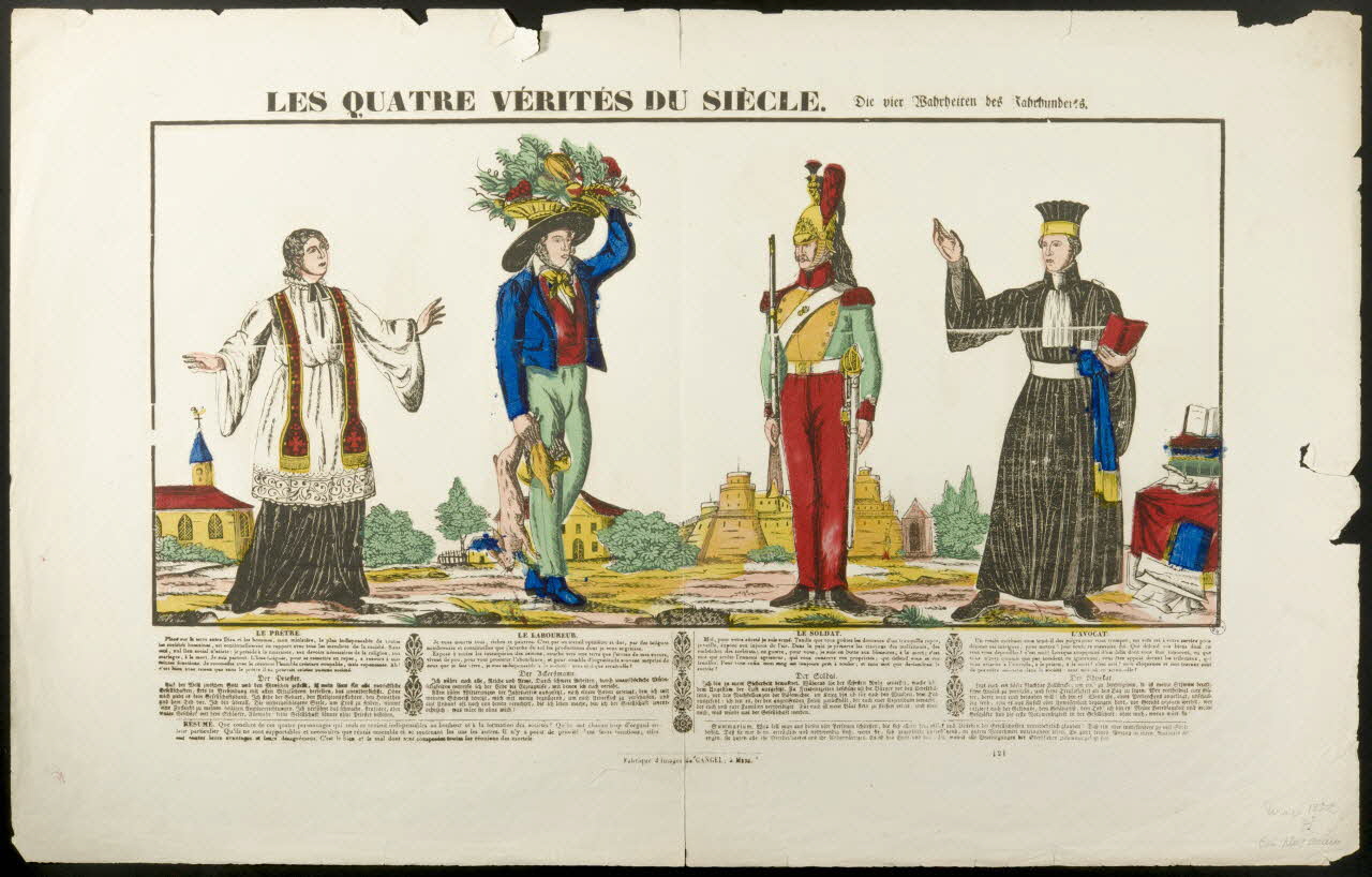 Charles Nicolas Gangel estampe LES QUATRES VERITES DU SIECLE. Lorraine, France 1852-1858 1950.39.2464 Photo