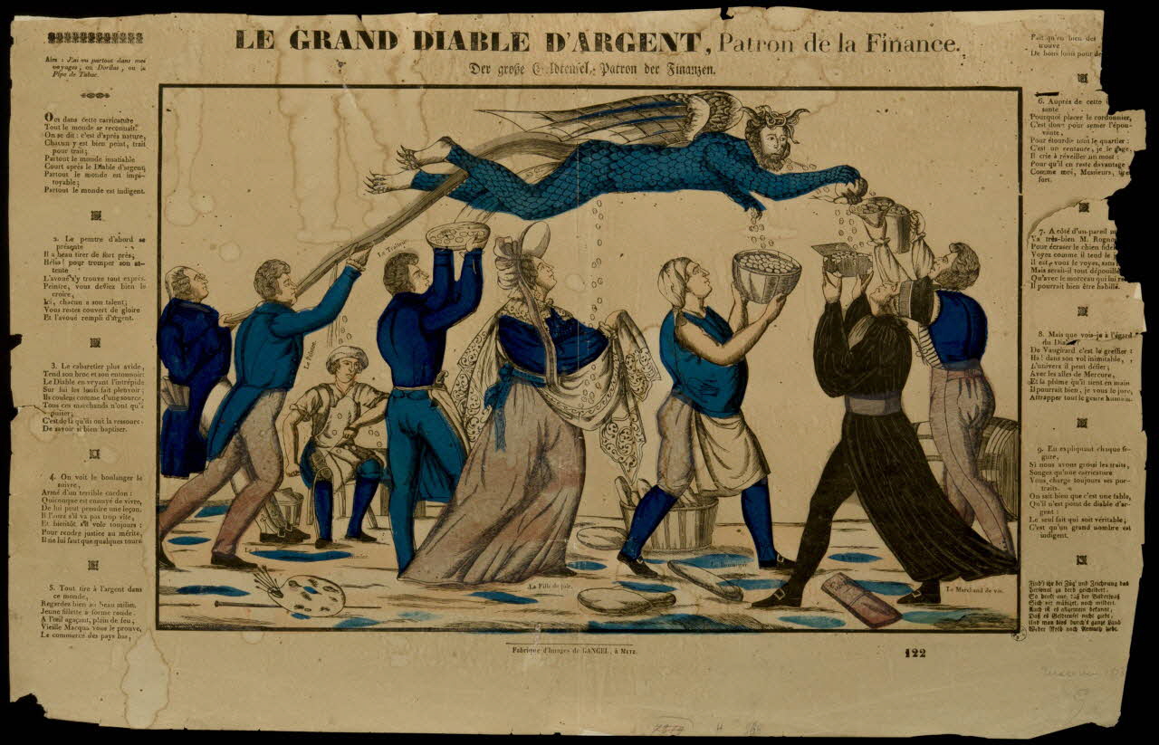 Charles Nicolas Gangel estampe LE GRAND DIABLE D'ARGENT, Patron de la Finance. Lorraine, France 1852-1858 1950.39.2468 Photo