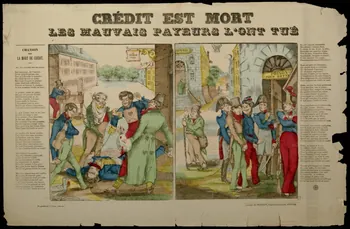 Pellerin estampe CREDIT EST MORT  LES MAUVAIS PAYEURS L'ONT TUE Lorraine, France 1875 1950.39.2479 Photo