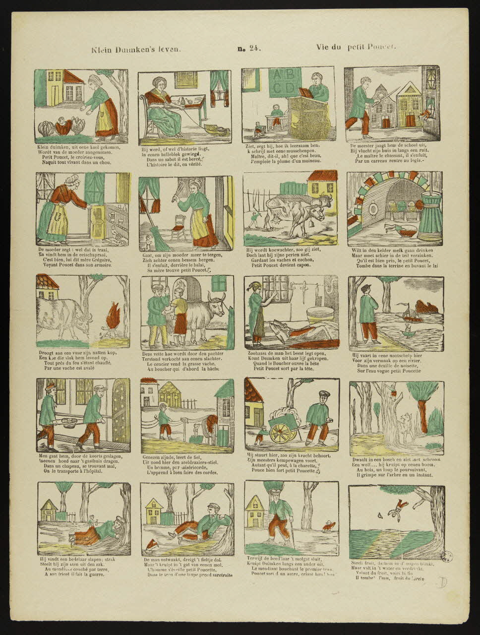 estampe Klein Duimken's leven. n.24. Vie du petit Poucet. 1950.39.2484 Photo