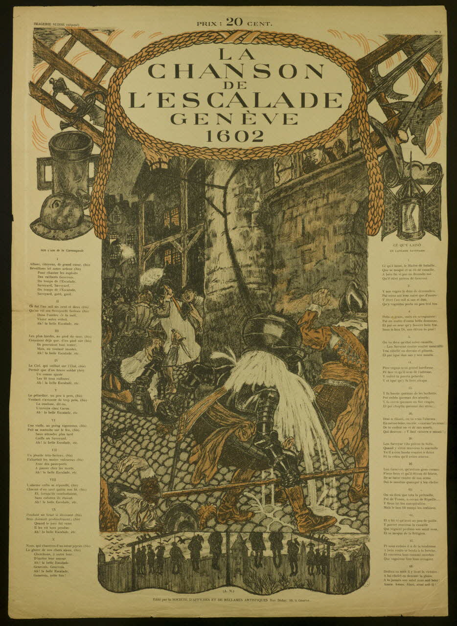 estampe LA  CHANSON  DE  L'ESCALADE  GENEVE  1602 1950.39.2559 Photo