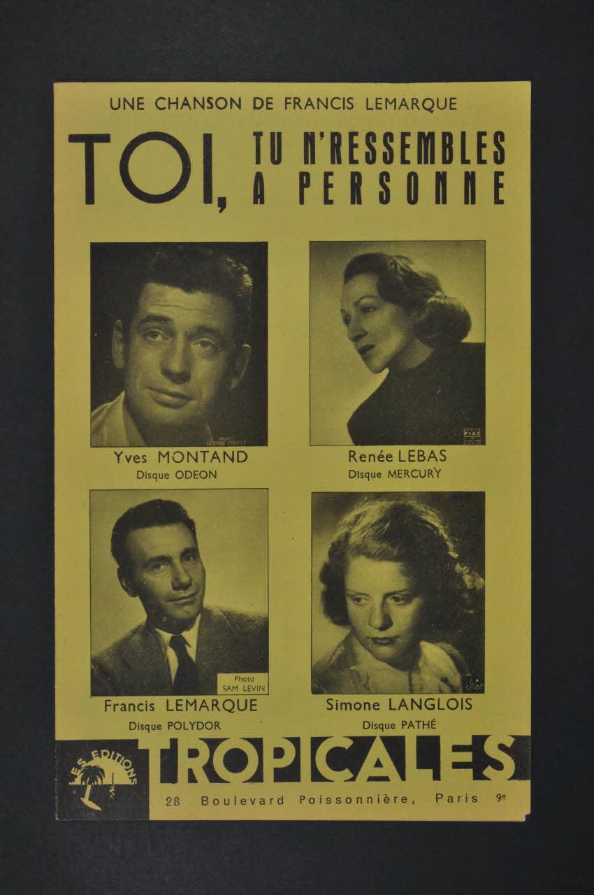 chanson petit format 1968.106.5 Photo Mucem