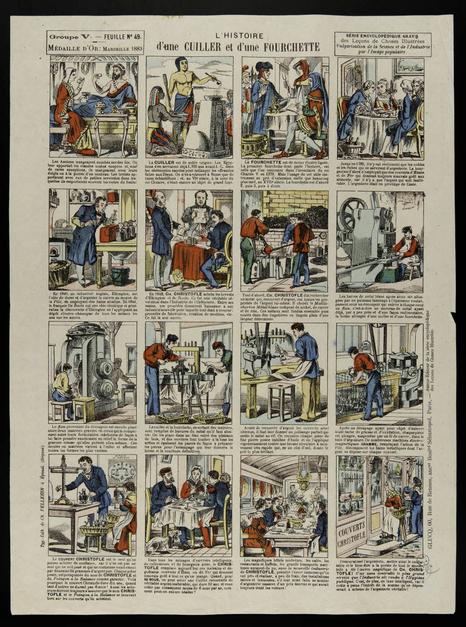 estampe L'HISTOIRE  d'une CUILLER et d'une FOURCHETTE (sic) 1950.39.2595 Photo