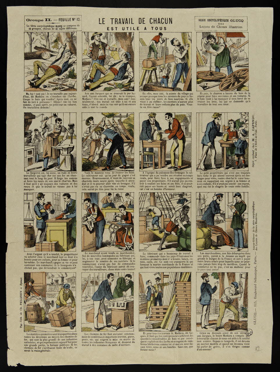 estampe LE TRAVAIL DE CHACUN  EST UTILE A TOUS 1950.39.2610 Photo