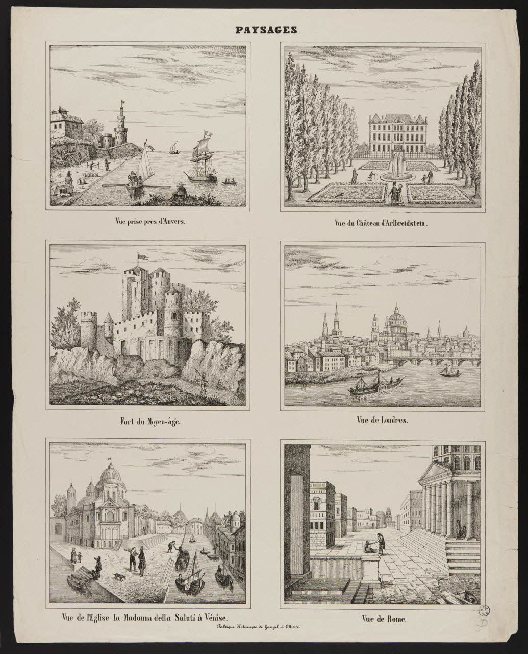 Charles Nicolas Gangel estampe PAYSAGES Metz 1852-1858 1950.39.2642 Photo