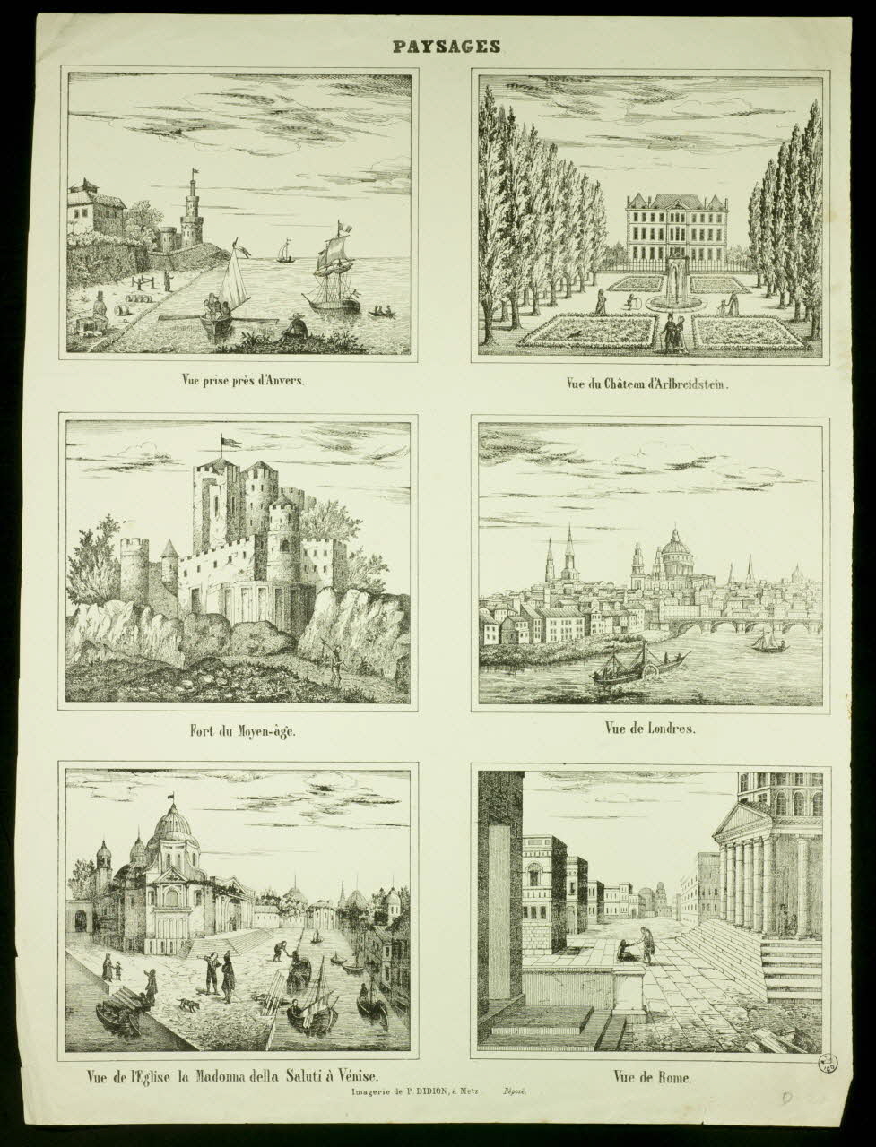 Paulin Didion estampe PAYSAGES. Metz 1869-1879 1950.39.2643 Photo