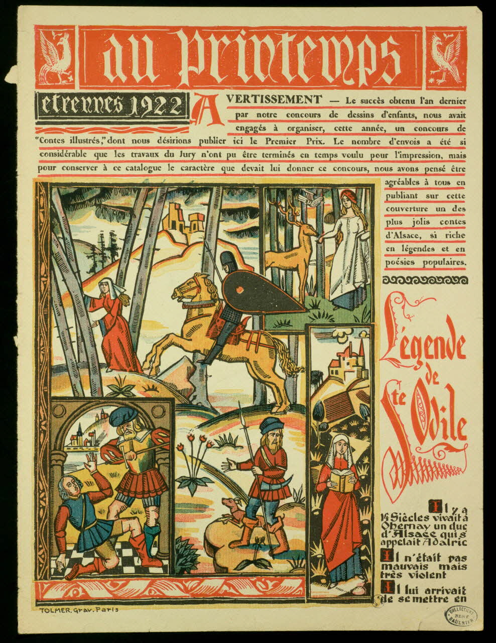 estampe Légende  de  Ste Odile 1950.39.267 Photo