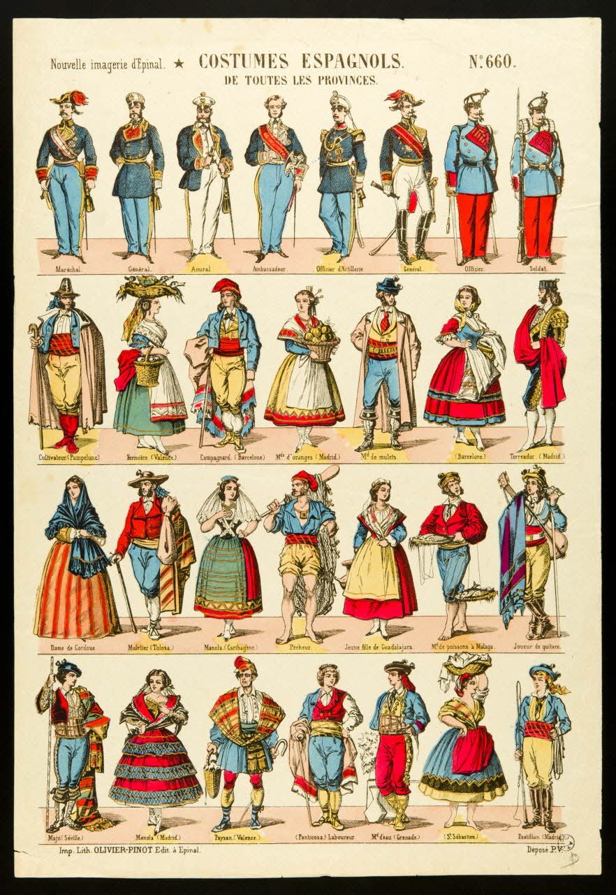 estampe COSTUMES ESPAGNOLS. 1950.39.2734 Photo