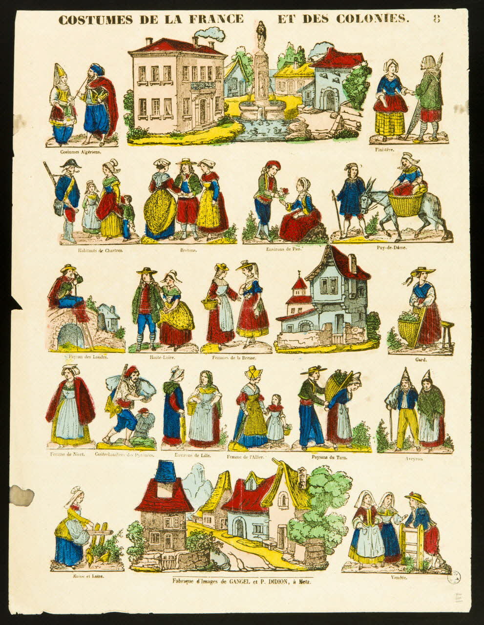Gangel et Didion estampe COSTUMES DE LA FRANCE ET DES COLONIES. Metz 1858-1868 1950.39.2738 Photo