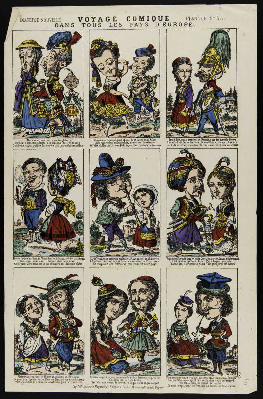 estampe VOYAGE COMIQUE  DANS TOUS LES PAYS D'EUROPE. 1950.39.2744 Photo