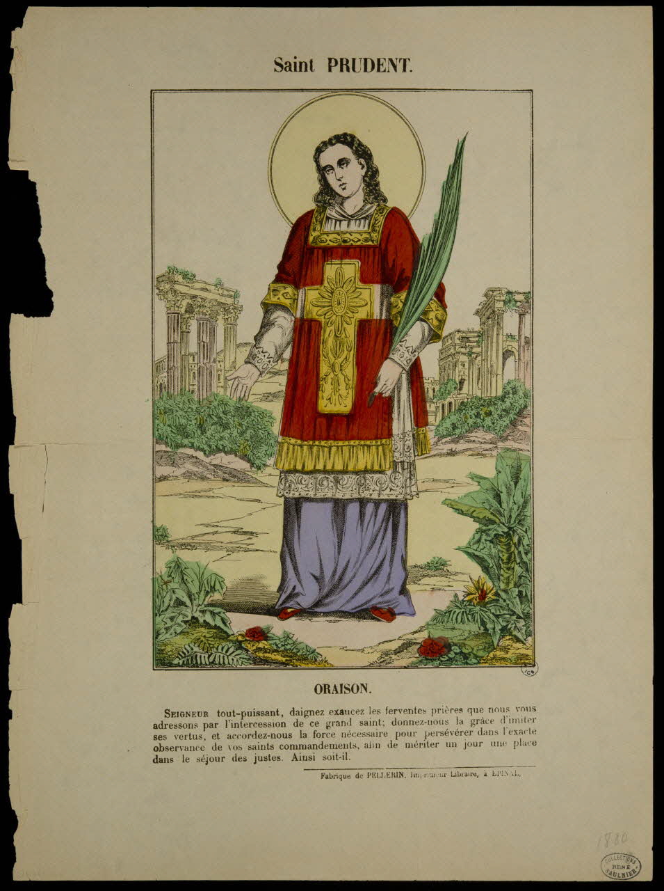 Pellerin estampe Saint PRUDENT. Lorraine, France 1880 1950.39.285 Photo