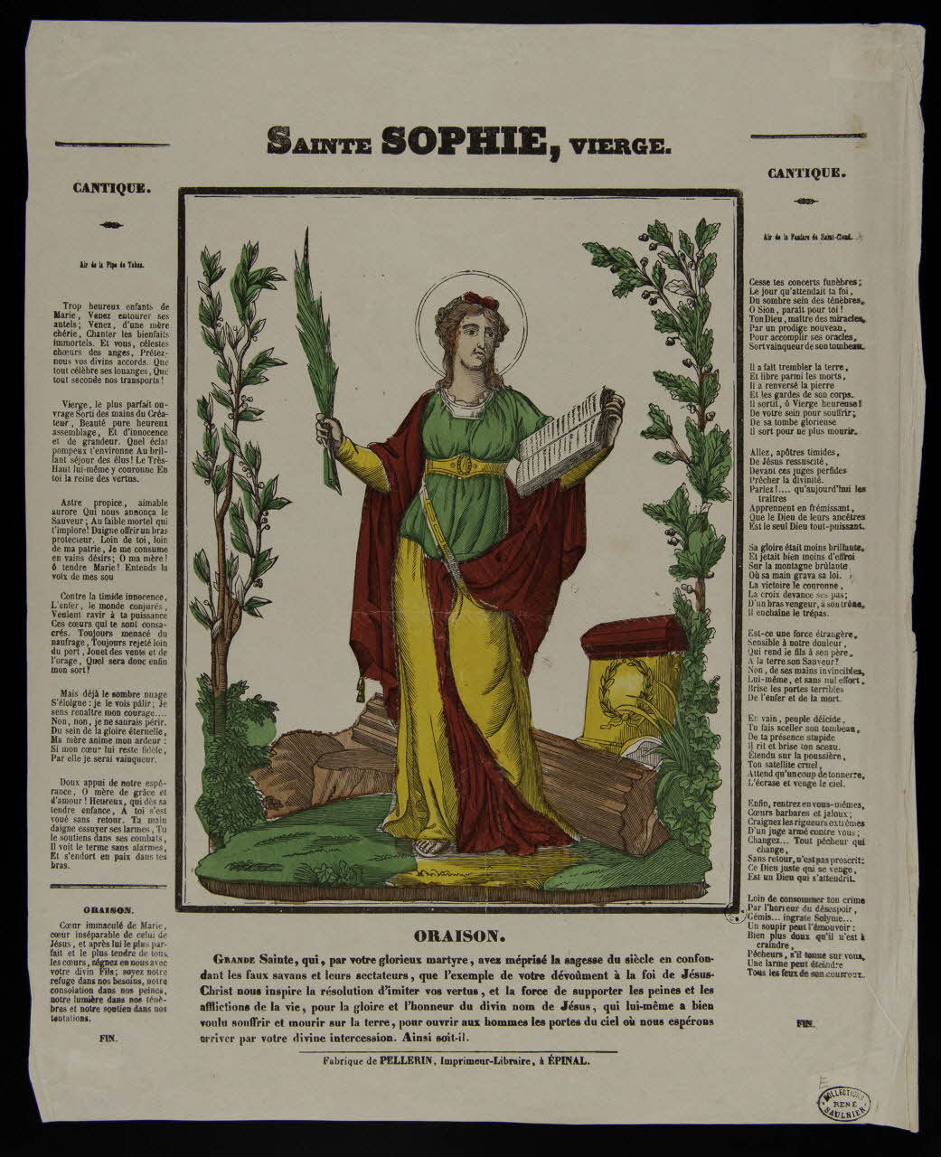 estampe SAINTE SOPHIE, VIERGE. 1950.39.298 Photo