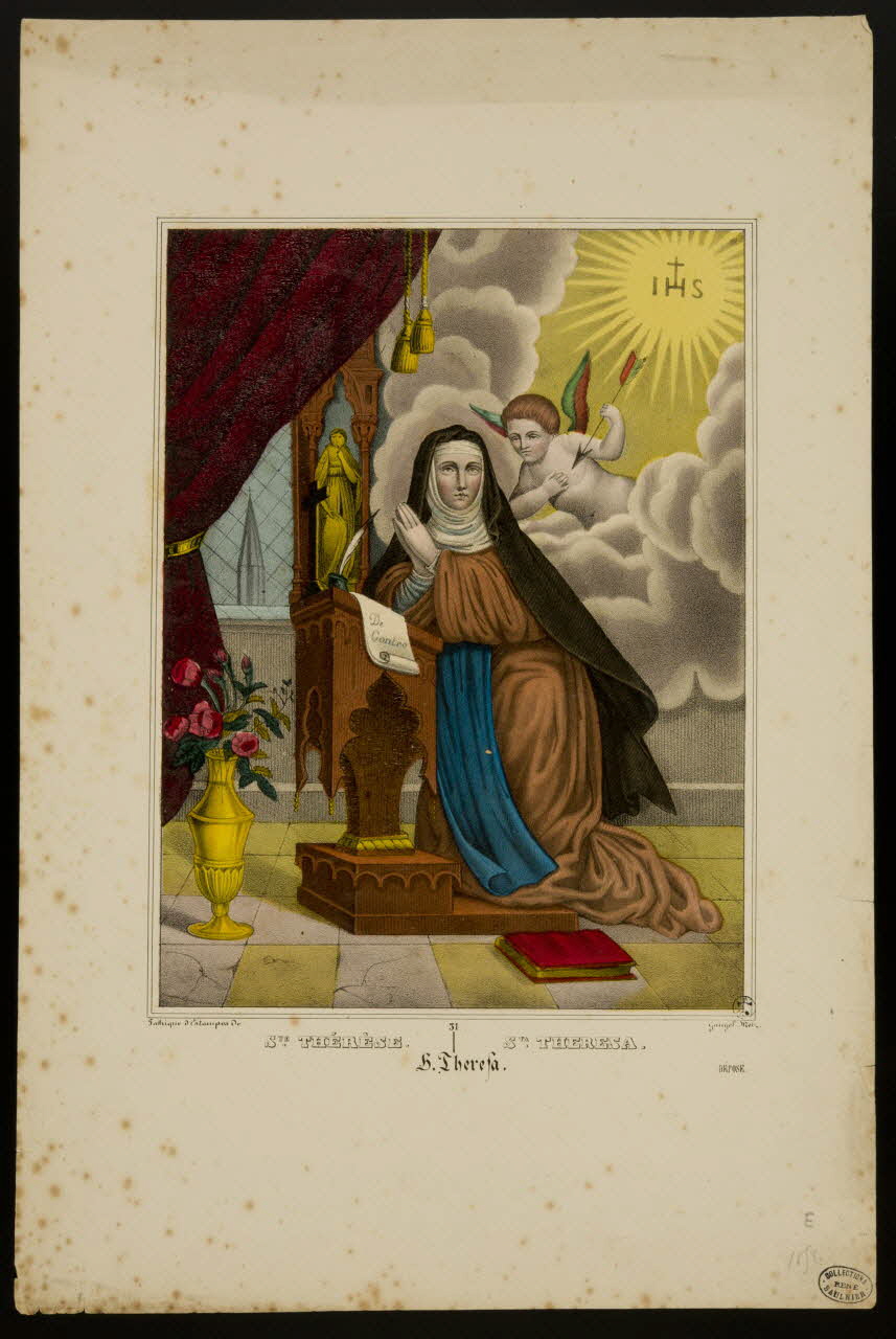 Charles Nicolas Gangel estampe STE. THERESE. Metz 1852-1858 1950.39.304 Photo