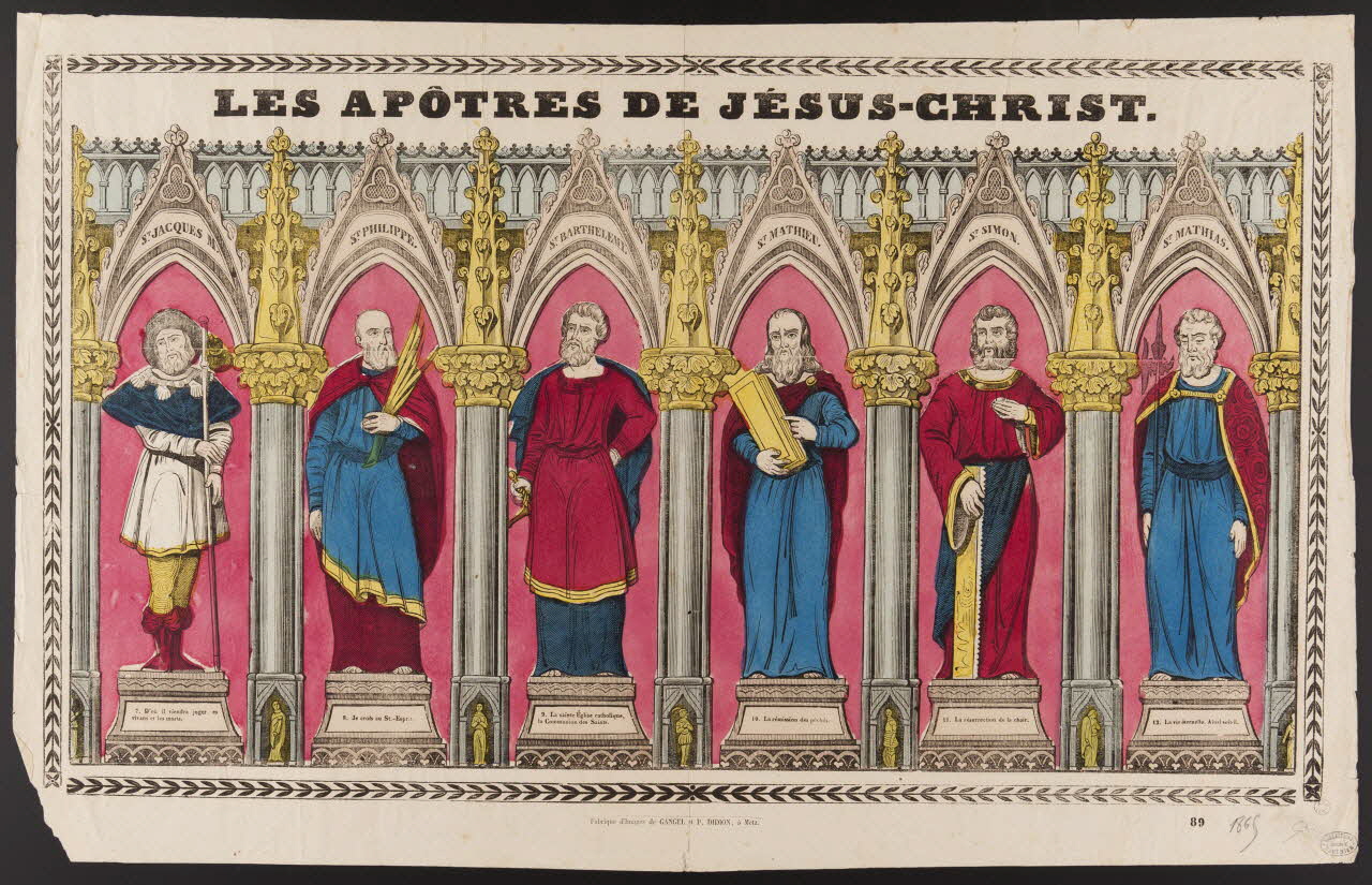 Gangel et Didion estampe LES APOTRES DE JESUS-CHRIST. Metz 1858-1868 1950.39.331 Photo