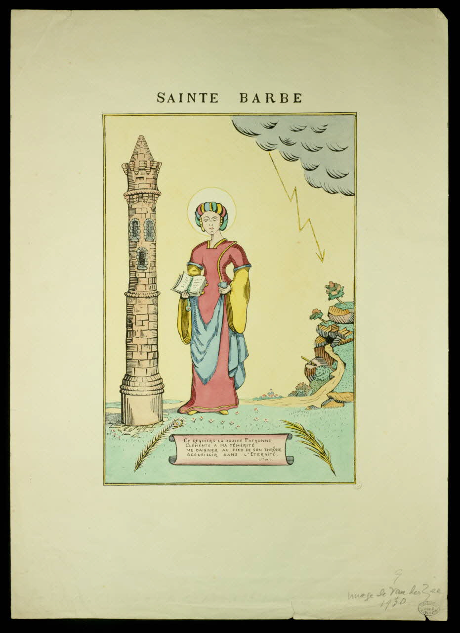 estampe SAINTE BARBE 1950.39.335 Photo
