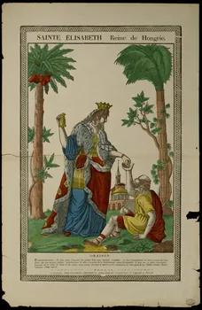 estampe SAINTE ELISABETH Reine de Hongrie. 1950.39.345 Photo