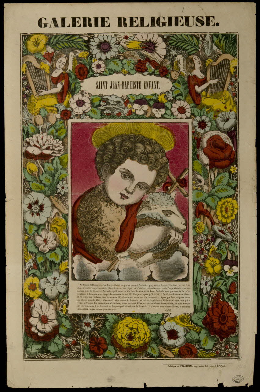 Adrien N. Dembour estampe GALERIE RELIGIEUSE. SAINT JEAN-BAPTISTE ENFANT. Lorraine, France 1837 1950.39.357 Photo