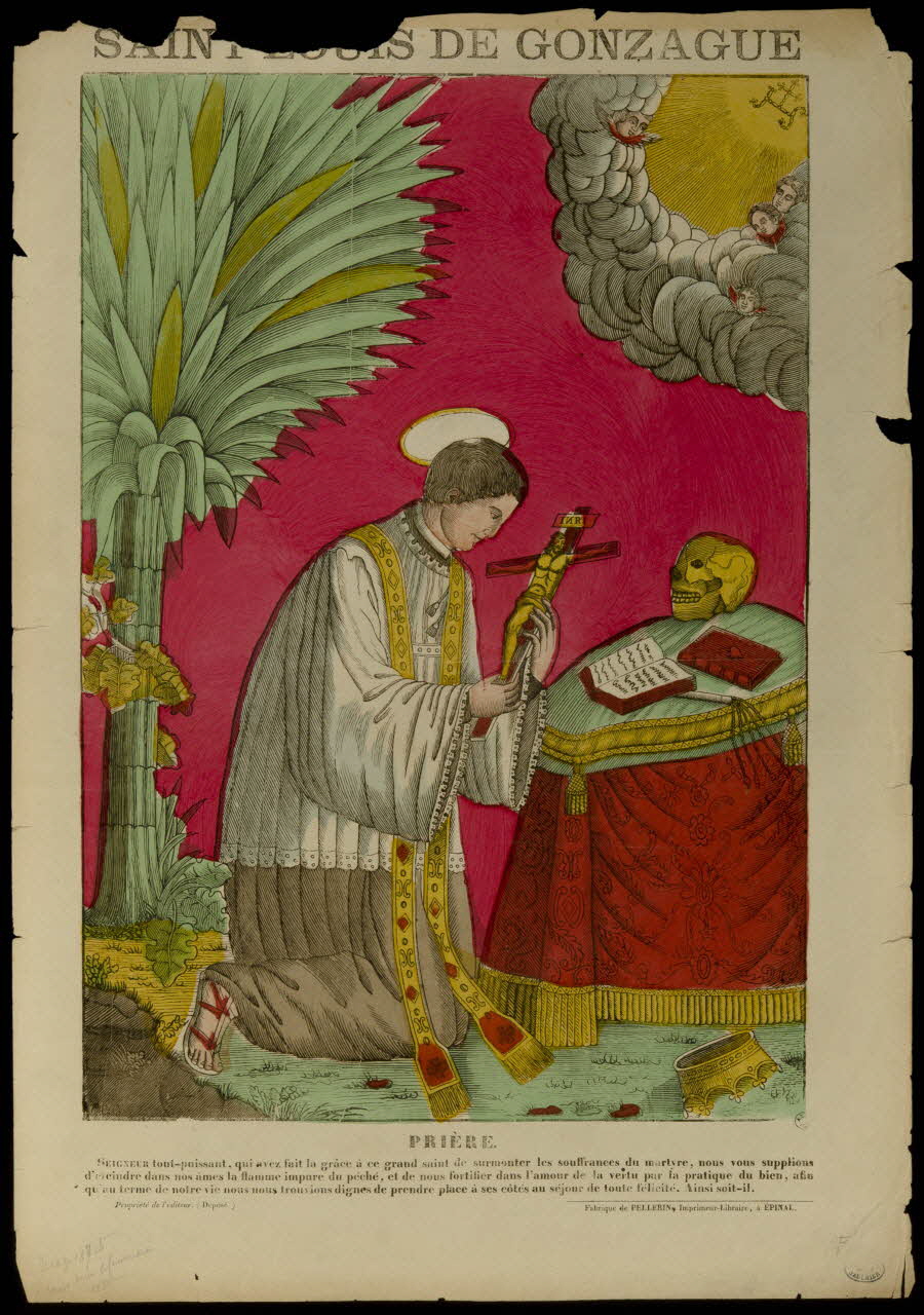 Pellerin estampe SAINT LOUIS DE GONZAGUE Lorraine, France 1875 1950.39.367 Photo