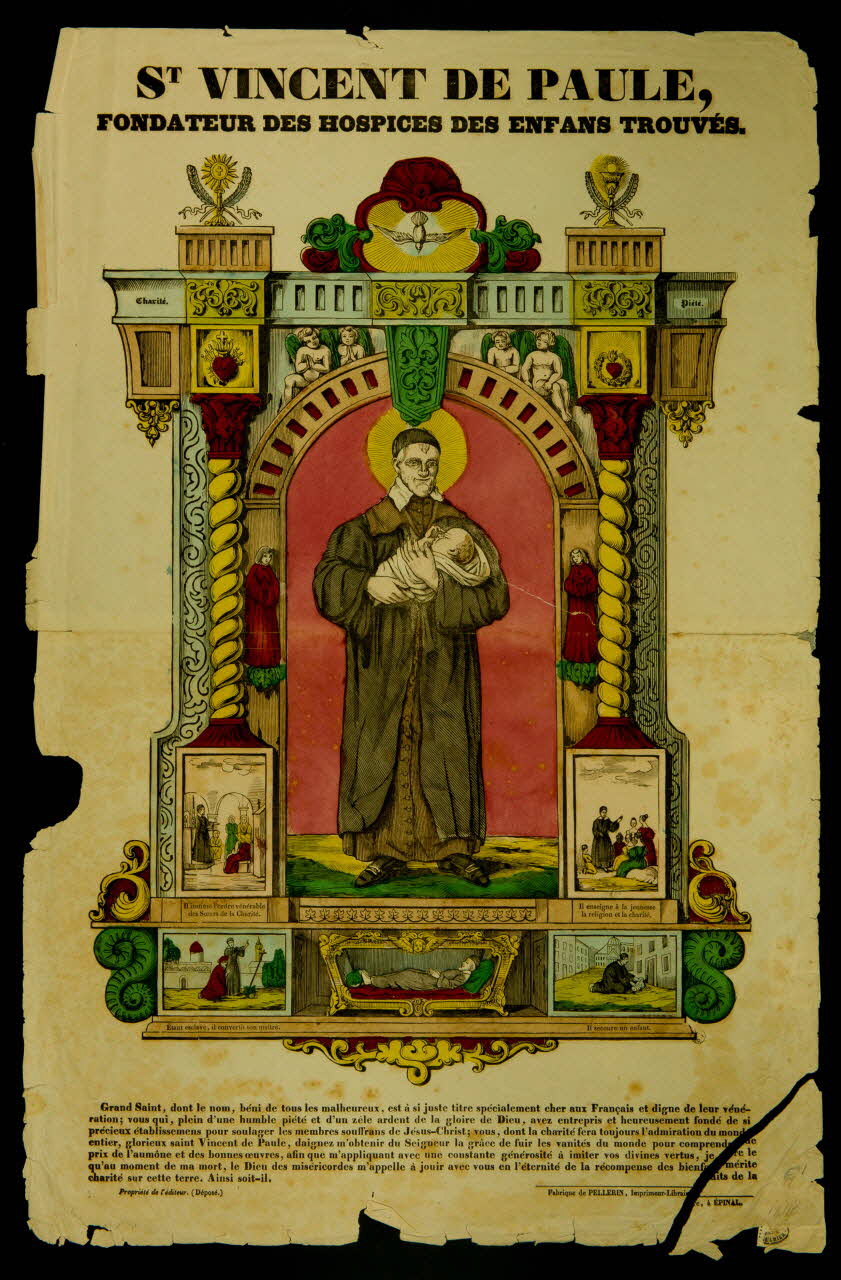 S t VINCENT DE PAULE, FONDATEUR DES HOSPICES DES ENFANTS TROUVES. 1950.39.381 Photo