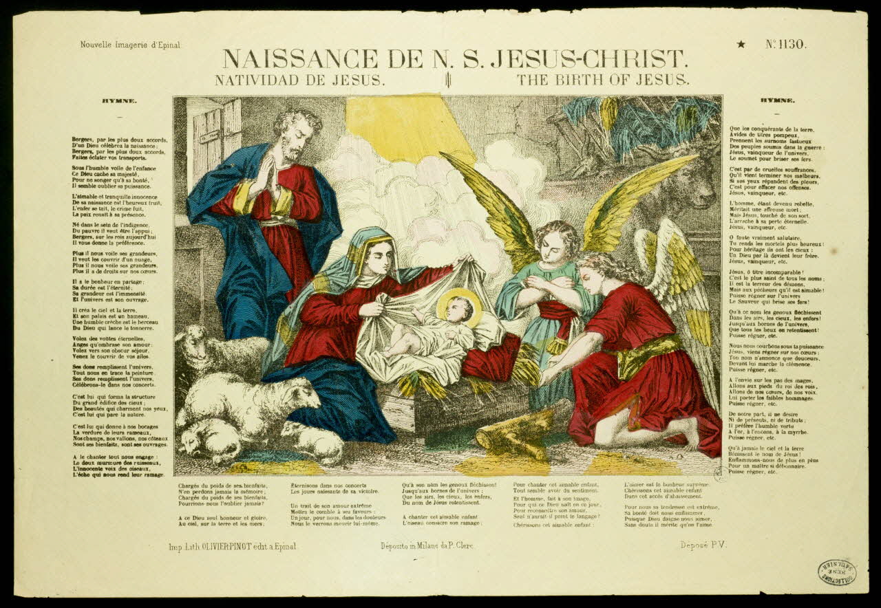 Olivier-Pinot estampe NAISSANCE DE N.S.JESUS-CHRIST. Lorraine, France 1877 1950.39.385 Photo